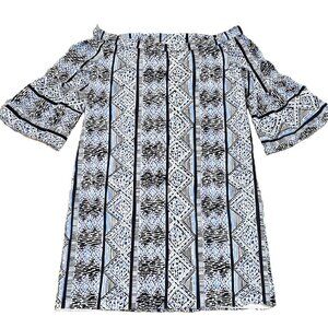 Sail to Sable Bell Sleeves Tiered Dress with Square Neck NWOT